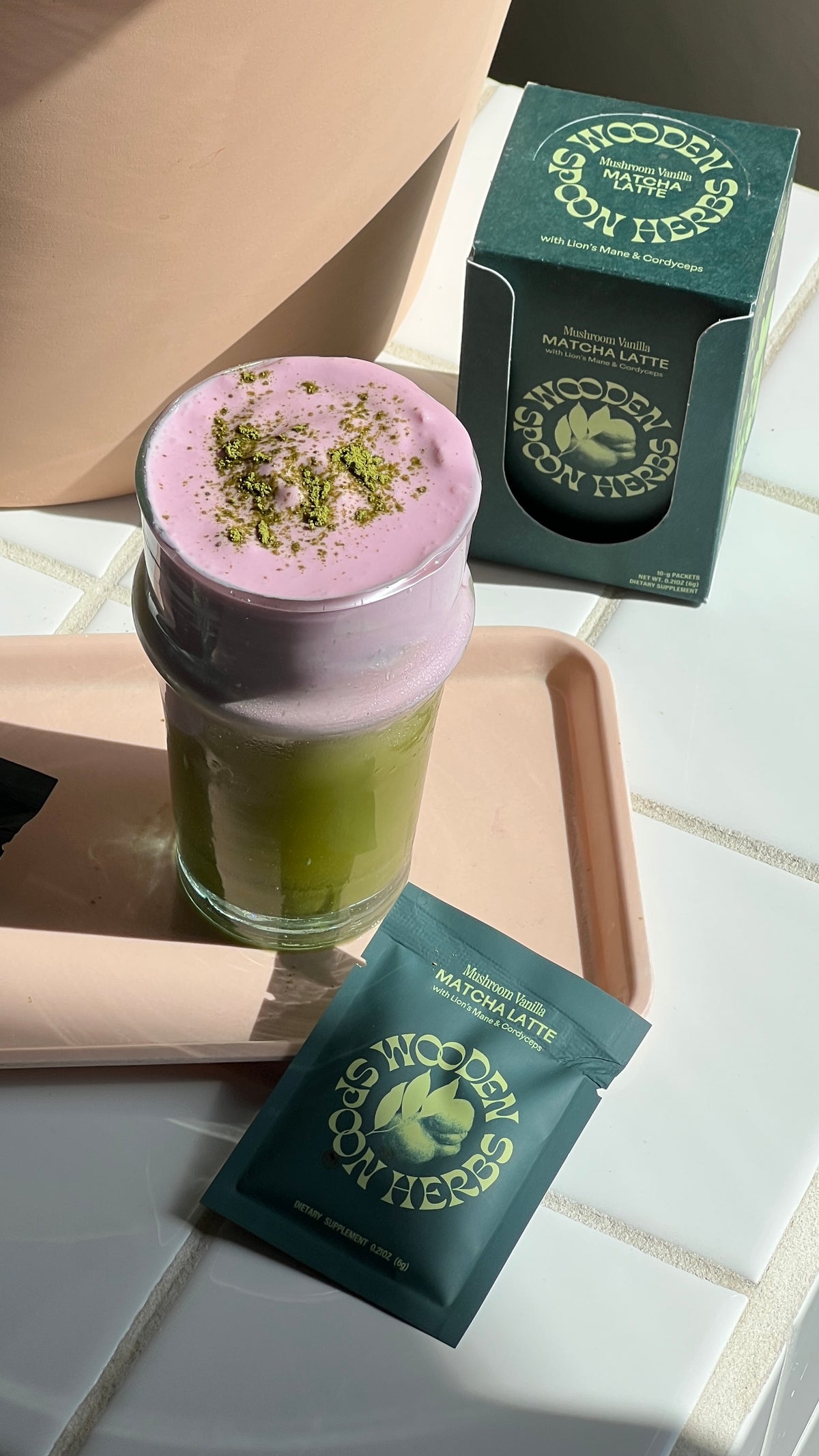 Strawberry Halo Matcha Latte