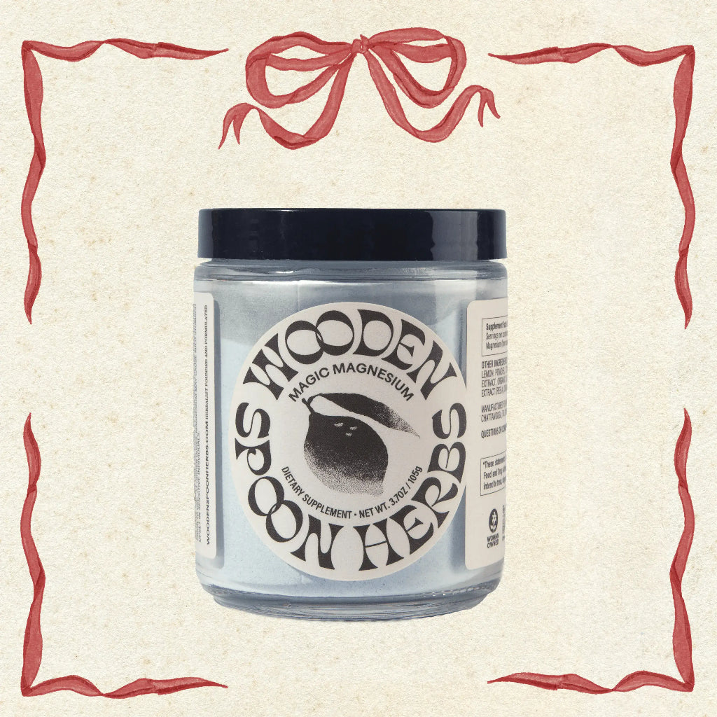 Jar of Wooden Spoon Herbs supplement with decorative border