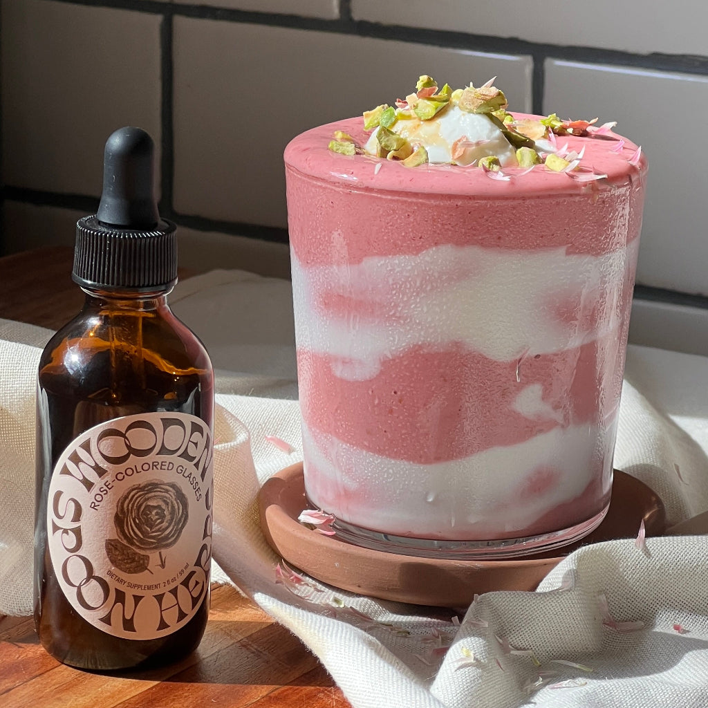 Rose Colored Glasses Tincture and Smoothie in Rose
